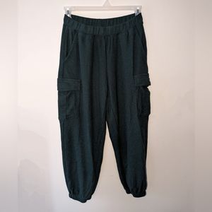 Aerie Waffle Knit Cargo Lounge Pants, Forest Green, Small